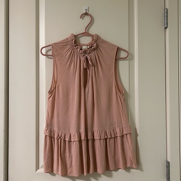 Zara Blush Pink Ruffle Blouse (size 8) - Picture 1 of 4